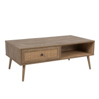 AMMOS COFFEE TABLE 1ΣΥΡΤΑΡΙ ΦΥΣΙΚΟ ΜΕ RATTAN 110x59x41.4cm