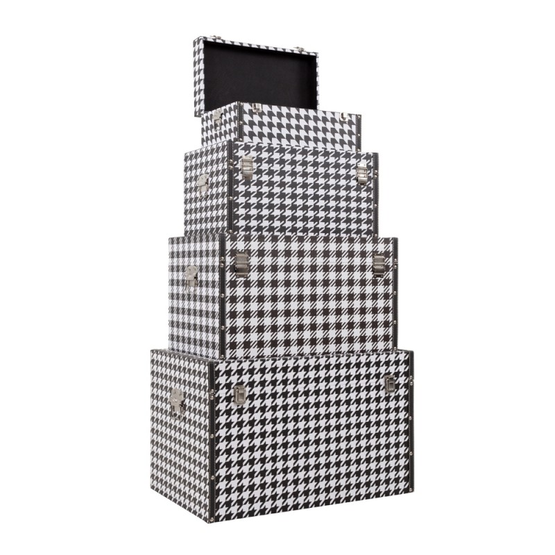 FERRE ΜΠΑΟΥΛΑ SET 4ΤΕΜ ΜΑΥΡΟ ΛΕΥΚΟ 64x40x40cm