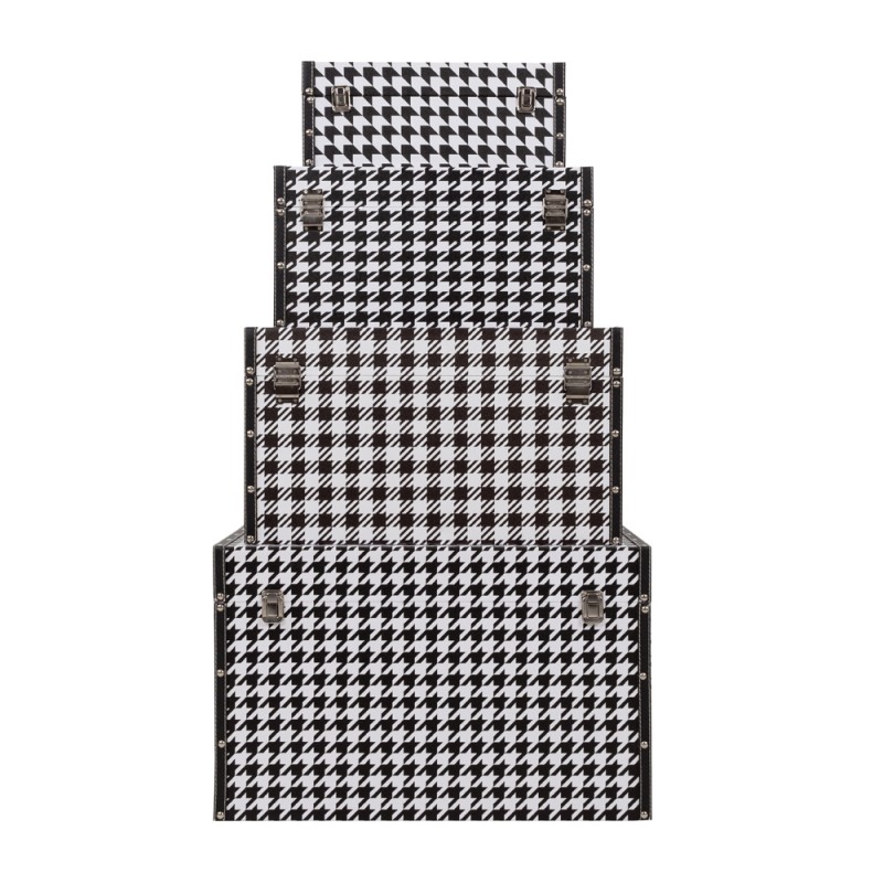 FERRE ΜΠΑΟΥΛΑ SET 4ΤΕΜ ΜΑΥΡΟ ΛΕΥΚΟ 64x40x40cm