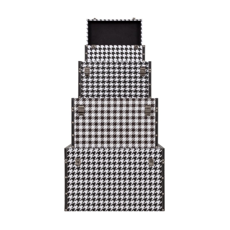 FERRE ΜΠΑΟΥΛΑ SET 4ΤΕΜ ΜΑΥΡΟ ΛΕΥΚΟ 64x40x40cm