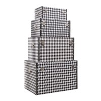 FERRE ΜΠΑΟΥΛΑ SET 4ΤΕΜ ΜΑΥΡΟ ΛΕΥΚΟ 64x40x40cm