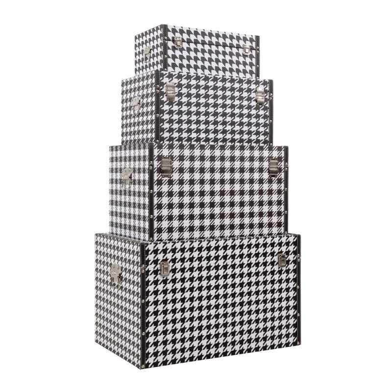 FERRE ΜΠΑΟΥΛΑ SET 4ΤΕΜ ΜΑΥΡΟ ΛΕΥΚΟ 64x40x40cm