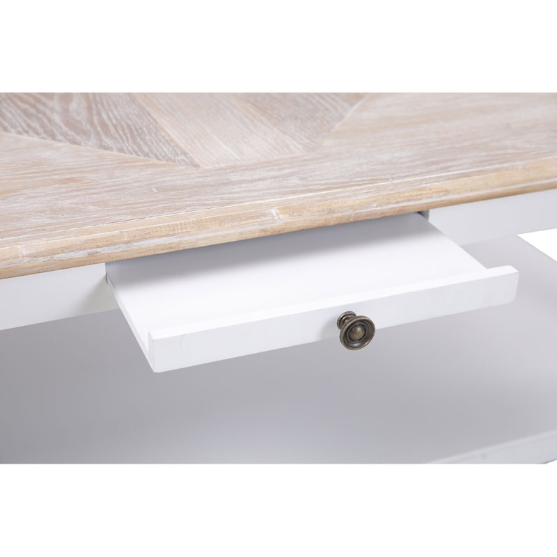 HISTORY COFFEE TABLE ΛΕΥΚΟ ΦΥΣΙΚΟ 125x64x50cm