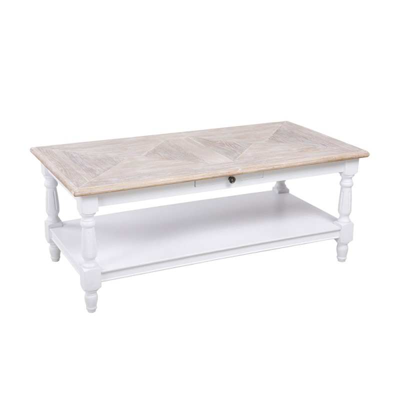 HISTORY COFFEE TABLE ΛΕΥΚΟ ΦΥΣΙΚΟ 125x64x50cm
