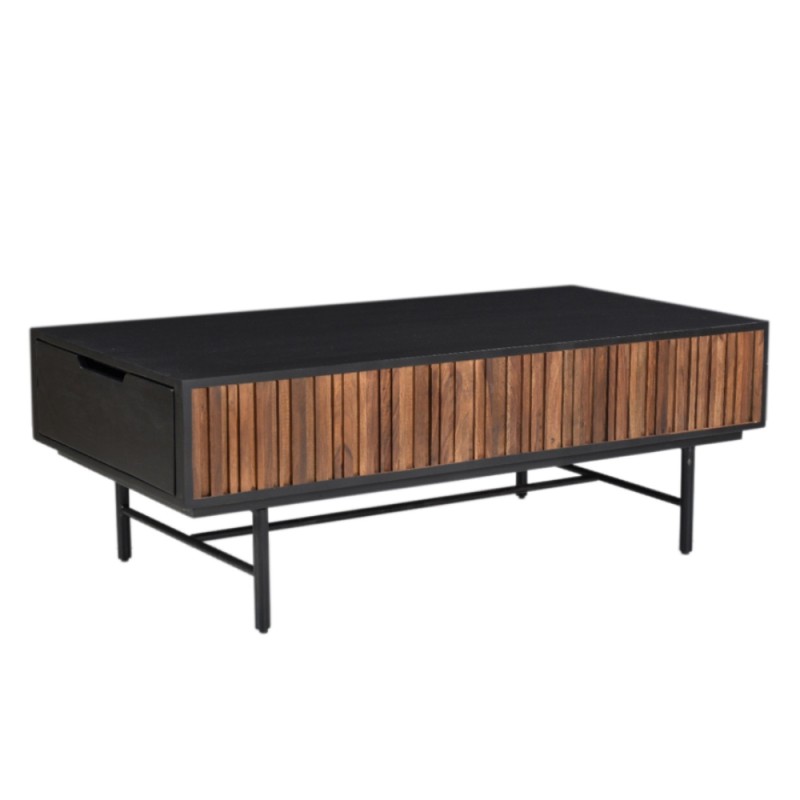 JENGA COFFEE TABLE 2ΣΥΡΤΑΡΙΑ ΜΑΥΡΟ ΚΑΡΥΔΙ 120x50x43cm
