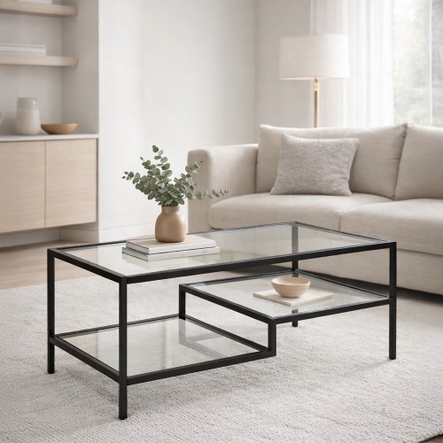 STEP COFFEE TABLE ΜΑΥΡΟ 110x50x42cm