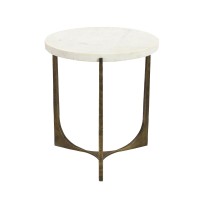 BLANCHE SIDE TABLE ΛΕΥΚΟ BRASS ANTIQUE 55x55x61cm