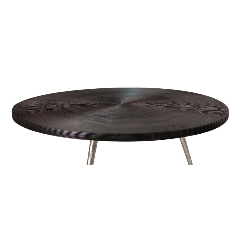 ZEN COFFEE TABLE ΜΑΥΡΟ ΑΣΗΜΙ 91x91x40cm