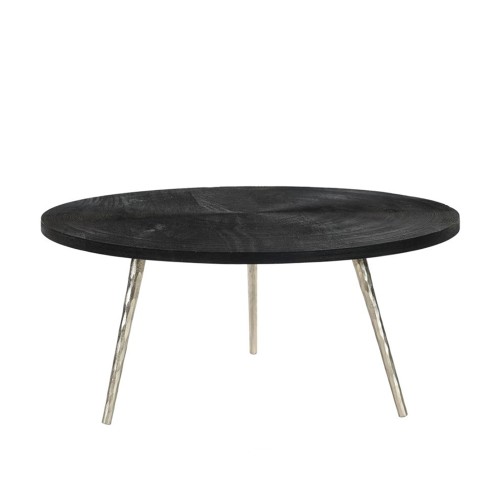 ZEN COFFEE TABLE ΜΑΥΡΟ ΑΣΗΜΙ 91x91x40cm
