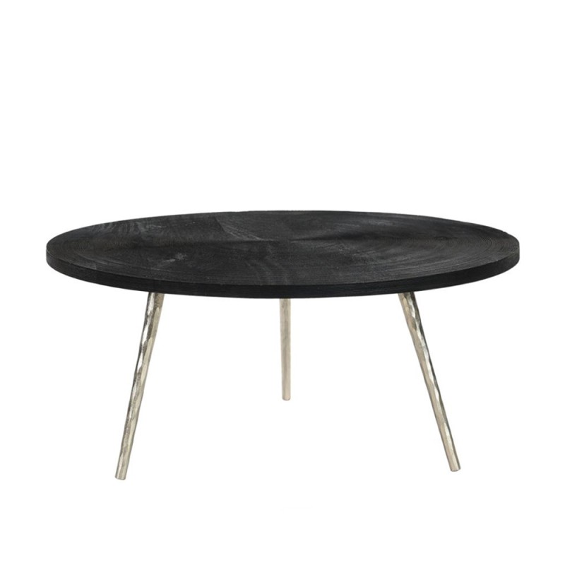 ZEN COFFEE TABLE ΜΑΥΡΟ ΑΣΗΜΙ 91x91x40cm