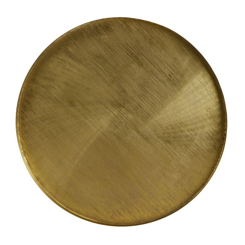 TOTALE COFFEE TABLE SET 2ΤΕΜ BRASS ANTIQUE ΜΑΥΡΟ 76x76x43.5cm