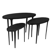 LANDING COFFEE TABLE SET 3ΤΕΜ ΜΑΥΡΟ 89x41x61.5cm