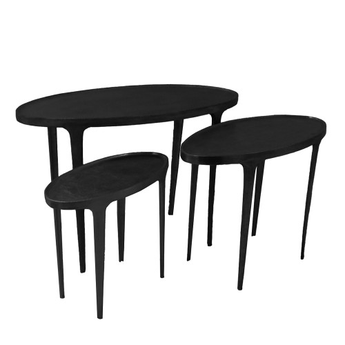 LANDING COFFEE TABLE SET 3ΤΕΜ ΜΑΥΡΟ 89x41x61.5cm