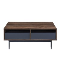 GROOVES COFFEE TABLE 2ΣΥΡΤΑΡΙΑ ΚΑΡΥΔΙ ΓΚΡΙ 110x60x45cm