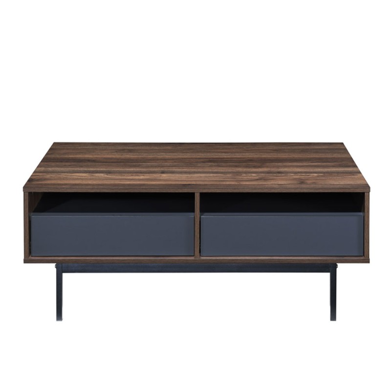 GROOVES COFFEE TABLE 2ΣΥΡΤΑΡΙΑ ΚΑΡΥΔΙ ΓΚΡΙ 110x60x45cm
