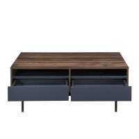 GROOVES COFFEE TABLE 2ΣΥΡΤΑΡΙΑ ΚΑΡΥΔΙ ΓΚΡΙ 110x60x45cm