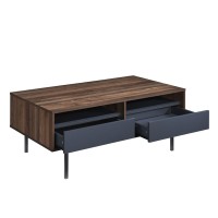 GROOVES COFFEE TABLE 2ΣΥΡΤΑΡΙΑ ΚΑΡΥΔΙ ΓΚΡΙ 110x60x45cm