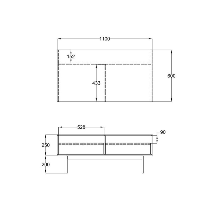 GROOVES COFFEE TABLE 2ΣΥΡΤΑΡΙΑ ΚΑΡΥΔΙ ΓΚΡΙ 110x60x45cm