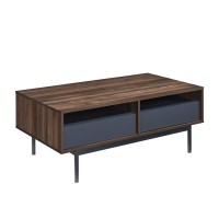 GROOVES COFFEE TABLE 2ΣΥΡΤΑΡΙΑ ΚΑΡΥΔΙ ΓΚΡΙ 110x60x45cm