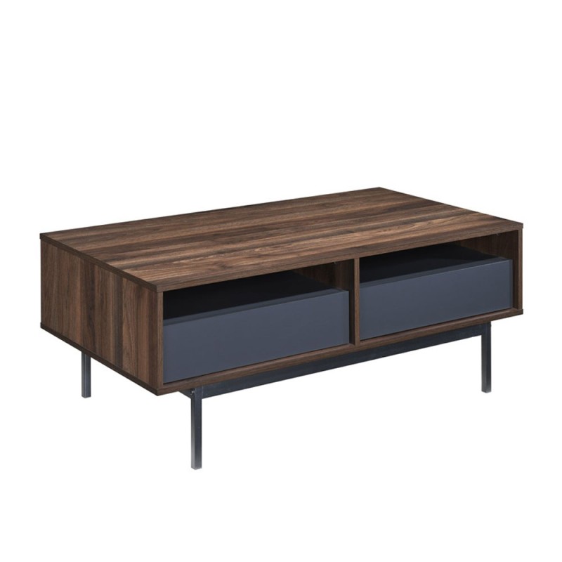 GROOVES COFFEE TABLE 2ΣΥΡΤΑΡΙΑ ΚΑΡΥΔΙ ΓΚΡΙ 110x60x45cm