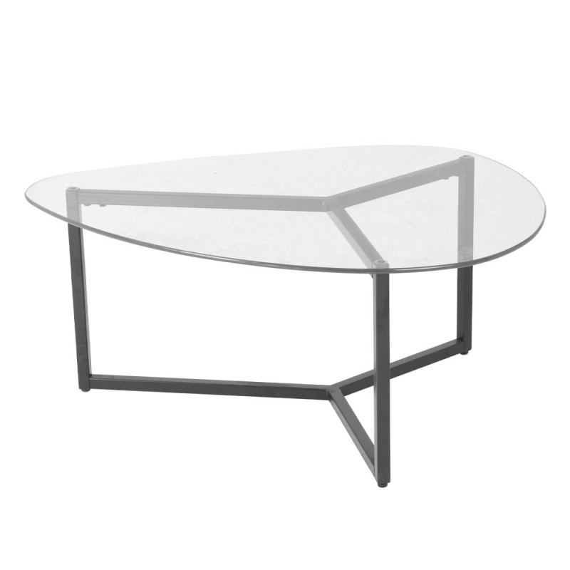 ROCKS COFFEE TABLE SET 2ΤΕΜ ΔΙΑΦΑΝΟ FUME ΜΑΥΡΟ 82x59x40cm