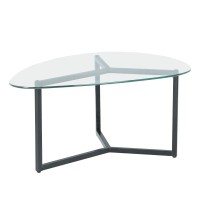 ROCKS COFFEE TABLE SET 2ΤΕΜ ΔΙΑΦΑΝΟ FUME ΜΑΥΡΟ 82x59x40cm
