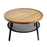 FILET COFFEE TABLE ΦΥΣΙΚΟ ΜΑΥΡΟ 75x75x43cm
