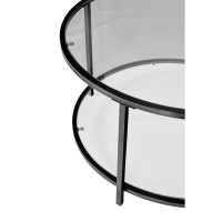MOON COFFEE TABLE ΔΙΑΦΑΝΟ ΜΑΥΡΟ 80x80x42cm