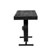 WHEEL SIDE TABLE ΜΑΥΡΟ ΑΣΗΜΙ 60x36x56cm