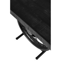 WHEEL SIDE TABLE ΜΑΥΡΟ ΑΣΗΜΙ 60x36x56cm