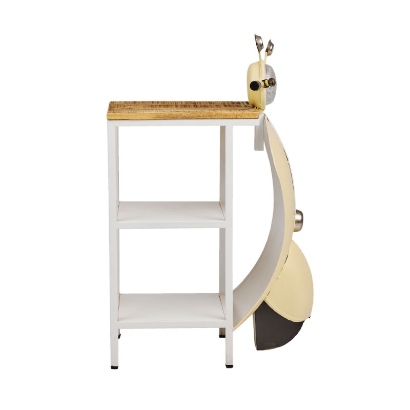 MINI VESPA SIDE TABLE ΜΕ ΡΑΦΙΑ CREAM ΛΕΥΚΟ ΦΥΣΙΚΟ 61x45x88cm