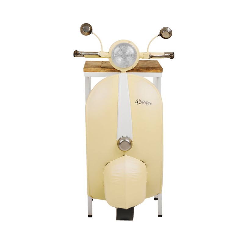MINI VESPA SIDE TABLE ΜΕ ΡΑΦΙΑ CREAM ΛΕΥΚΟ ΦΥΣΙΚΟ 61x45x88cm
