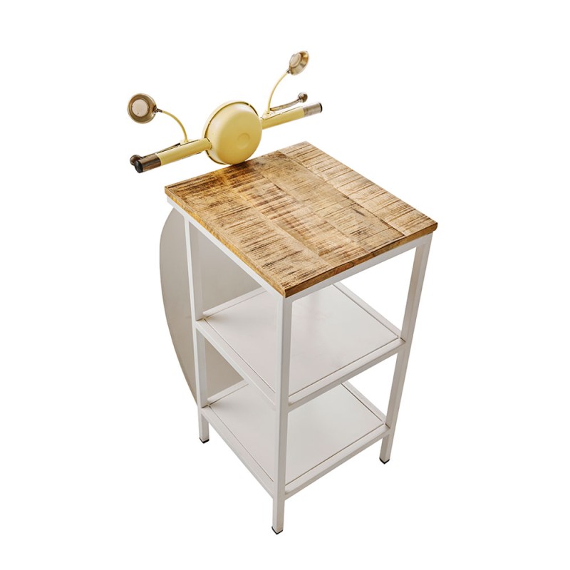 MINI VESPA SIDE TABLE ΜΕ ΡΑΦΙΑ CREAM ΛΕΥΚΟ ΦΥΣΙΚΟ 61x45x88cm