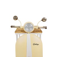 MINI VESPA SIDE TABLE ΜΕ ΡΑΦΙΑ CREAM ΛΕΥΚΟ ΦΥΣΙΚΟ 61x45x88cm