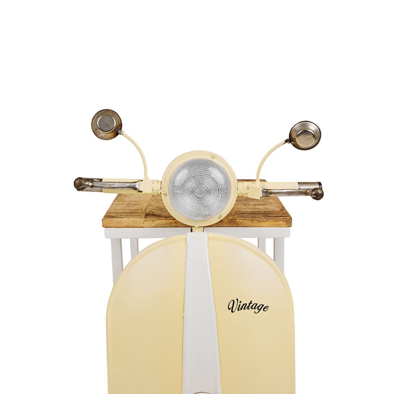 MINI VESPA SIDE TABLE ΜΕ ΡΑΦΙΑ CREAM ΛΕΥΚΟ ΦΥΣΙΚΟ 61x45x88cm