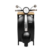 MINI VESPA SIDE TABLE ΜΕ ΡΑΦΙΑ ΜΑΥΡΟ ΑΣΗΜΙ ΦΥΣΙΚΟ 61x45x88cm