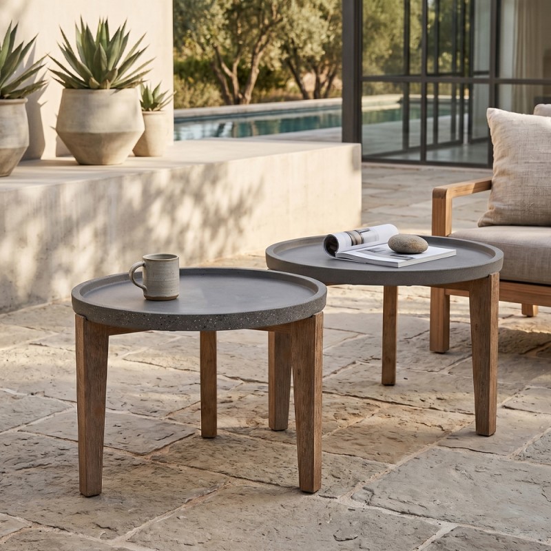 ORRIN COFFEE TABLE ΑΝΘΡΑΚΙ ΦΥΣΙΚΟ 73x73x48cm