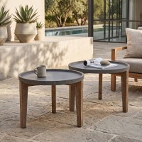 ORRIN COFFEE TABLE ΚΑΦΕ ΦΥΣΙΚΟ 73x73x48cm