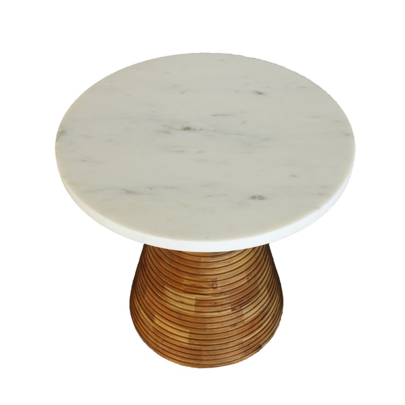 SAVOA SIDE TABLE ΛΕΥΚΟ ΚΑΡΥΔΙ 45x45x45cm