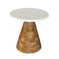 SAVOA SIDE TABLE ΛΕΥΚΟ ΚΑΡΥΔΙ 45x45x45cm