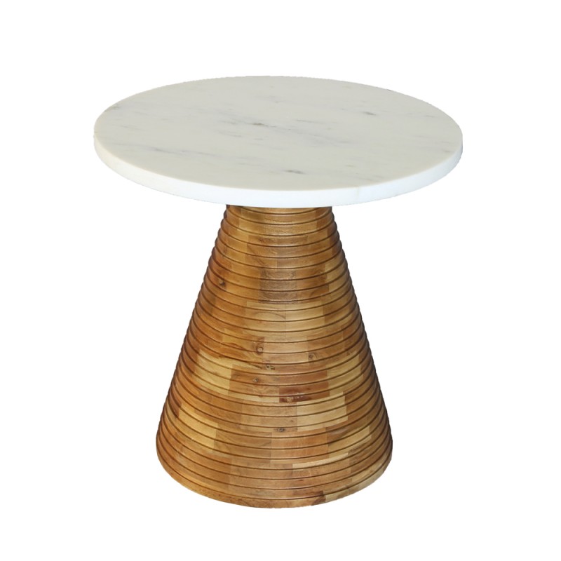 SAVOA SIDE TABLE ΛΕΥΚΟ ΚΑΡΥΔΙ 45x45x45cm