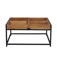 COMBO COFFEE TABLE ΚΑΡΥΔΙ ΜΑΥΡΟ 84x80x42cm
