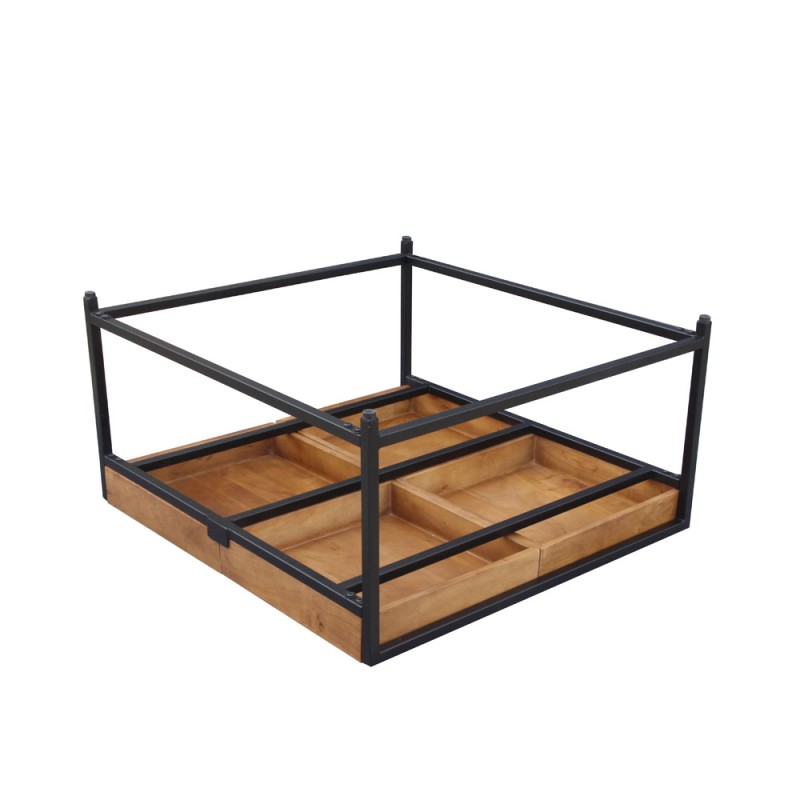 COMBO COFFEE TABLE ΚΑΡΥΔΙ ΜΑΥΡΟ 84x80x42cm