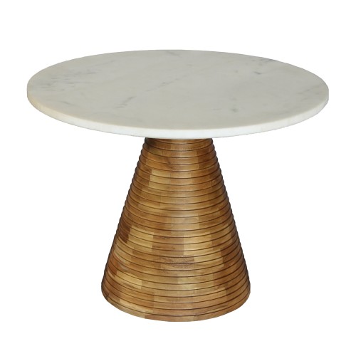 SAVOA SIDE TABLE ΛΕΥΚΟ ΚΑΡΥΔΙ 60x60x45cm