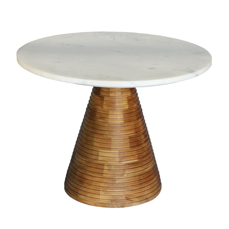 SAVOA SIDE TABLE ΛΕΥΚΟ ΚΑΡΥΔΙ 60x60x45cm