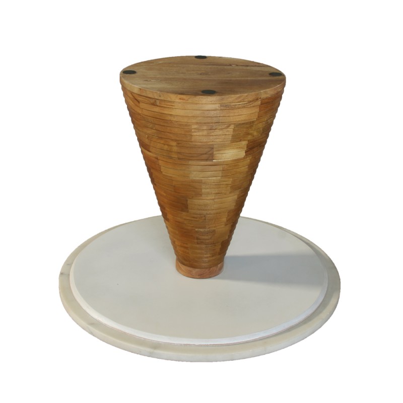 SAVOA SIDE TABLE ΛΕΥΚΟ ΚΑΡΥΔΙ 60x60x45cm