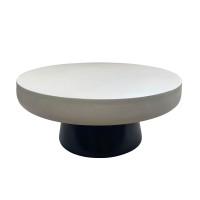 MYKONOS COFFEE TABLE ΛΕΥΚΟ ΜΑΥΡΟ 90x90x39cm