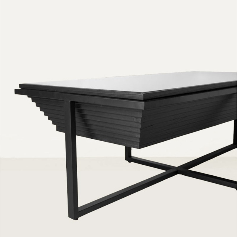 CHEOPS COFFEE TABLE ΜΑΥΡΟ 120x60x42cm