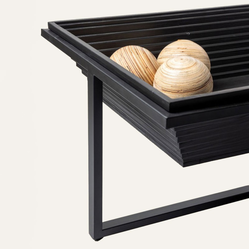 CHEOPS COFFEE TABLE ΜΑΥΡΟ 120x60x42cm