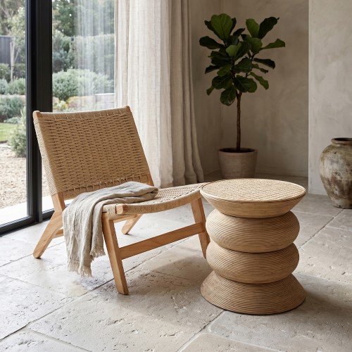 RIBBONS SIDE TABLE ΦΥΣΙΚΟ 59x59x53cm